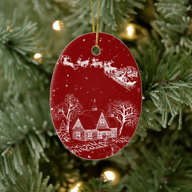 Ornement de Noël classique en toile britannique (Arbre)