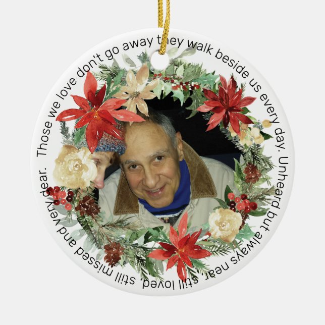 Ornement de Noël commémoratif à 2 côtés avec photo (Devant)