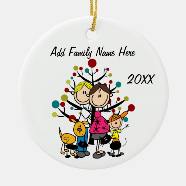 Ornement de Noël Customisé à la famille (Devant)
