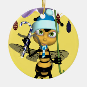 Ornement de Noël d'abeille de miel - abeille