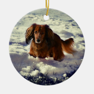 Ornement de Noël Dachshund avec photo
