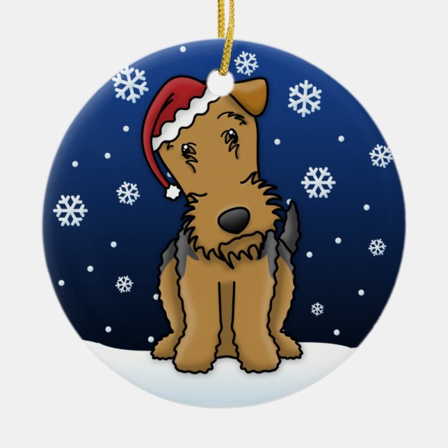 Ornement de Noël d'Airedale Terrier de bande (Devant)