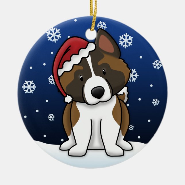 Ornement de Noël d'Akita de bande dessinée de (Devant)