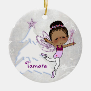 Ornement de Noël de ballerine d'Afro-américain