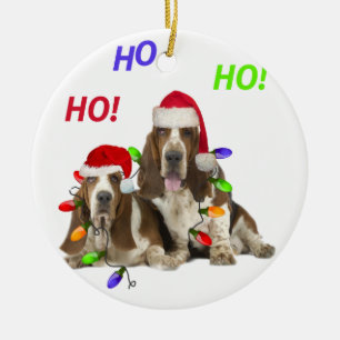 Ornement de Noël de Basset Hound Ho Ho Ho