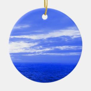 Ornement de Noël de bleu de ciel d'océan