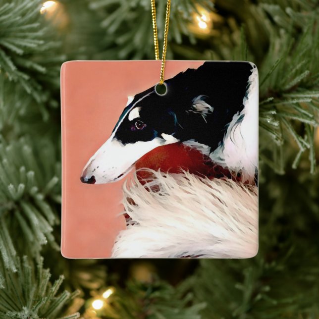Ornement de Noël de Borzoi (Arbre)
