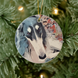 Ornement de Noël de Borzoi