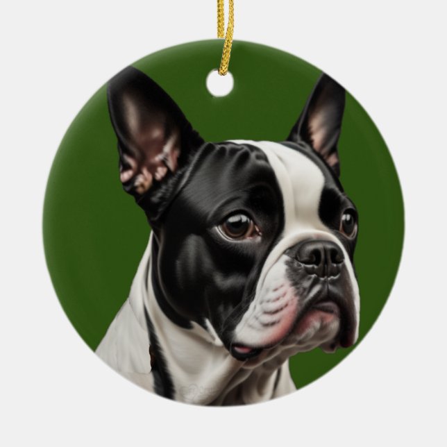 Ornement de Noël de Boston Terrier (Devant)