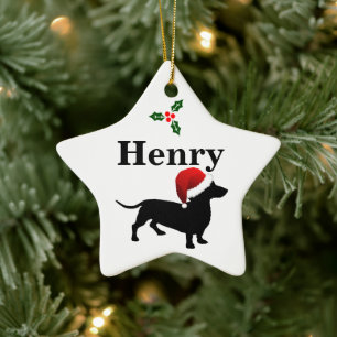 Ornement de Noël de chien Dachshund personnalisé