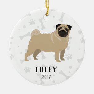 Ornement de Noël de chien personnalisé par carli