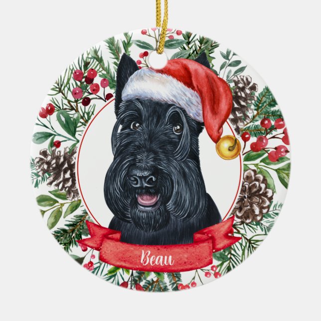 Ornement de Noël de chien personnalisé Terrier éco (Devant)
