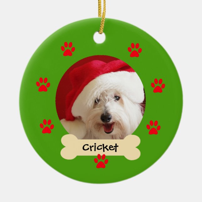 Ornement de Noël de chien photo (Devant)