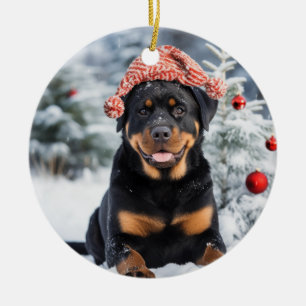 Ornement de Noël de chien Rottweiler
