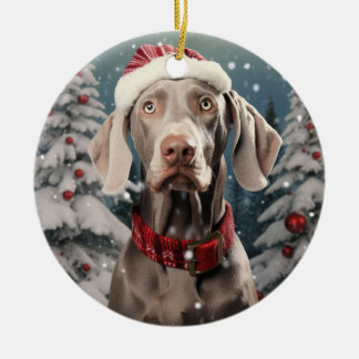 Ornement de Noël de chien Weimaraner