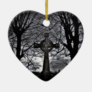 Ornement de Noël de coeur de croix celtique et