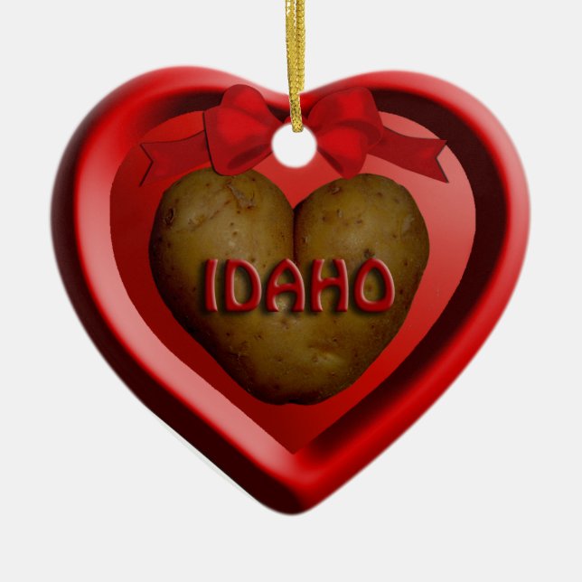 Ornement de Noël de coeur de pomme de terre d'Idah (Devant)