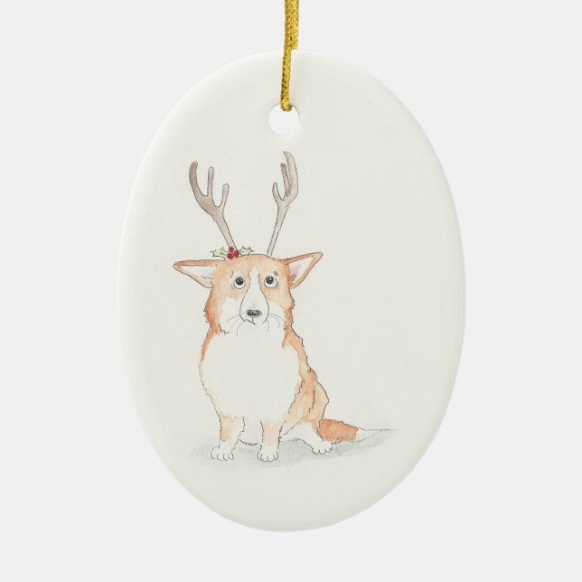 Ornement de Noël de Corgi (Devant)
