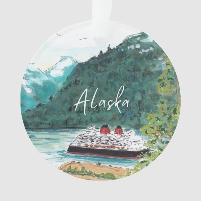Ornement de Noël de croisière en Alaska (devant)
