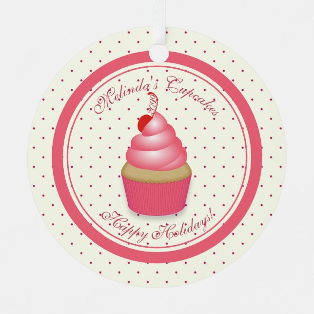 Ornement de Noël de Cupcake (Recto)