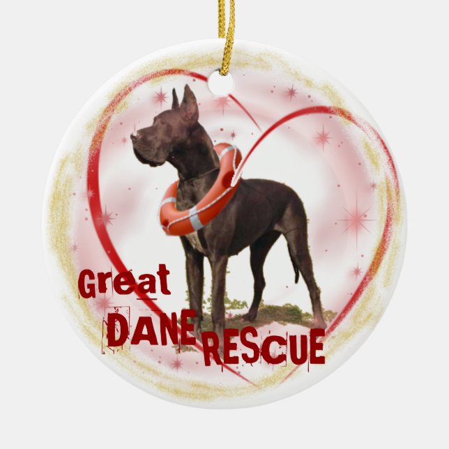 ORNEMENT DE NOËL DE DÉLIVRANCE DE GREAT DANE (Devant)