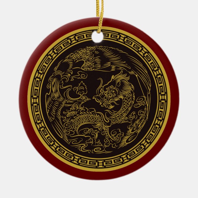 Ornement de Noël de dragon chinois très amusant (Devant)