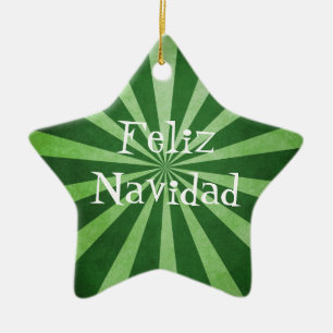 Ornement de Noël de Feliz Navidad d'éclat de ver