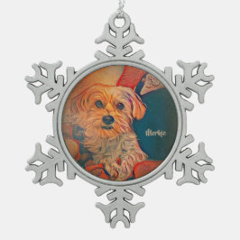 Ornement de Noël de flocon de neige de Morkie