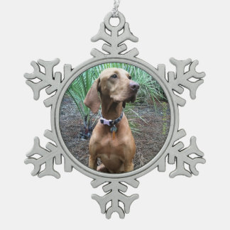 Ornement de Noël de flocon de neige de Vizsla