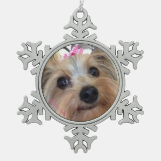 Ornement de Noël de flocon de neige de Yorkie