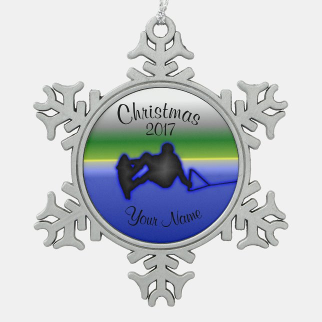 Ornement de Noël de flocon de neige d'étain de (Devant)