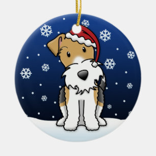 Ornement de Noël de Fox Terrier de fil de bande