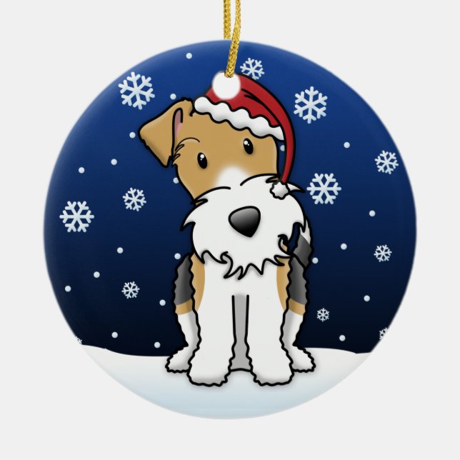 Ornement de Noël de Fox Terrier de fil de bande (Devant)