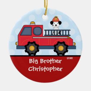Ornement de Noël de frère de Firetruck