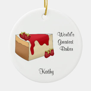 Ornement de Noël de gâteau au fromage de fraise