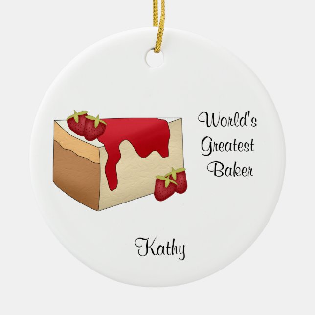 Ornement de Noël de gâteau au fromage de fraise (Devant)