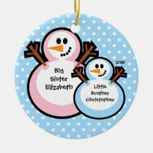 Ornement de Noël de grande soeur de bonhomme de