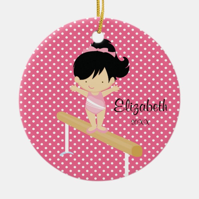 Ornement de Noël de gymnastique de fille de (Devant)