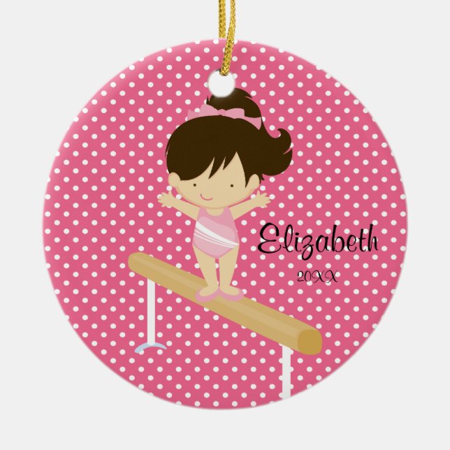 Ornement de Noël de gymnastique de fille de (Devant)