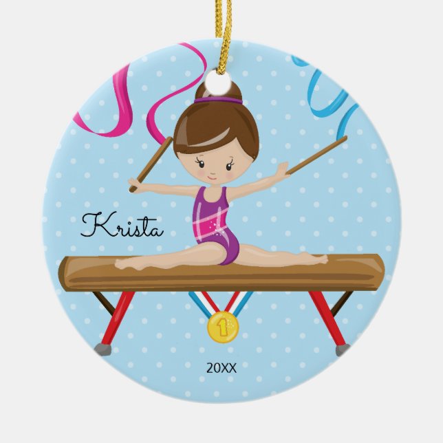 Ornement de Noël de gymnastique de gymnaste de (Devant)