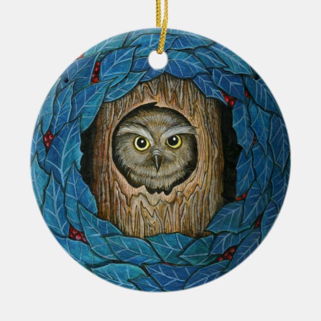 Ornement de Noël de hibou (Devant)