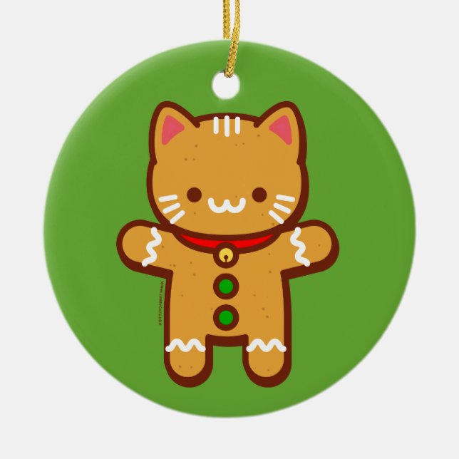 Ornement de Noël de JubbyCats - Chat en pain d'épi (Devant)