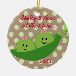 Ornement de Noël de jumelles de fille premier