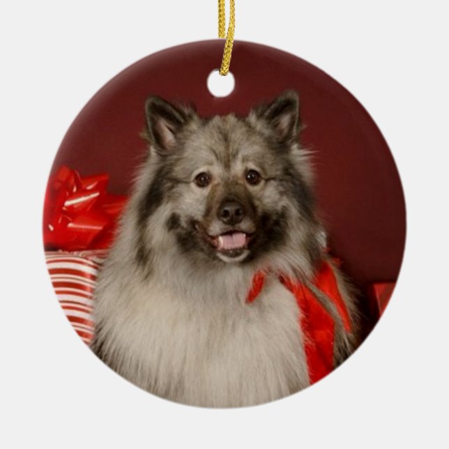 Ornement de Noël de Keeshond (Devant)
