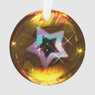 Ornement de Noël de la bulle d'or Star