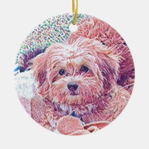 Ornement de Noël de la Cute Havapookie