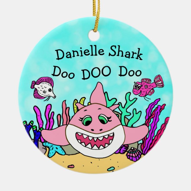 Ornement de Noël de la famille de requins-bébés pe (Devant)