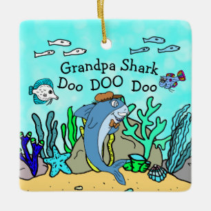 Ornement de Noël de la famille des requins grand-p
