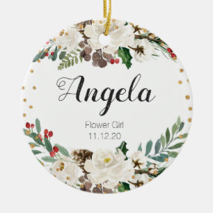 Ornement de Noël de la Fille Florale personnalis
