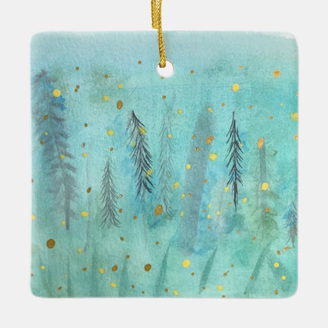 Ornement de Noël de la forêt de lucioles (Devant)